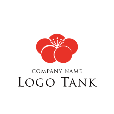 丸い梅の花のロゴ
