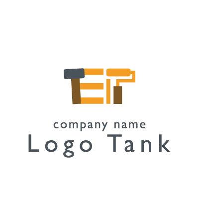EとPを塗装イメージのロゴ 建築業 / 不動産 / 塗装業 / アルファベット / E / P / 金槌 / ローラー / ツール / シンプル / モダン / ロゴ / 作成 / 制作 /,ロゴタンク,ロゴ,ロゴマーク,作成,制作