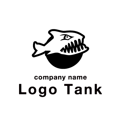  サメをモチーフにしたロゴマーク サメ / 鮫 / ジョーズ / 魚 / 動物 / 黒 / キャラクター / モノクロ / パワフル / ワイルド / 積極性 / 前向き / マリンスポーツ / スキューバダイビング / スイミングスクール / ロゴ / 作成 / 制作 /,ロゴタンク,ロゴ,ロゴマーク,作成,制作