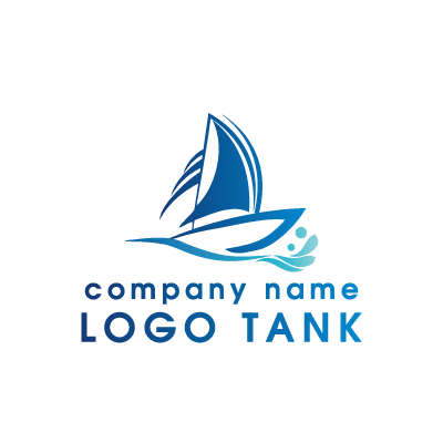 スタイリッシュなボートのロゴ