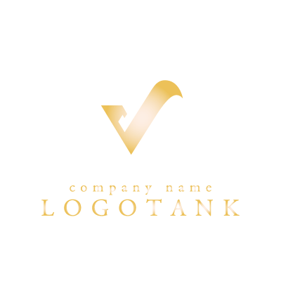 ゴールドのVのロゴ 美容 / サロン / 金融 / 証券 / ショップ / ゴールド / V / メタリック / アルファベット / キラキラ / シンプル / ゴージャス / ロゴ / 作成 / 制作 /,ロゴタンク,ロゴ,ロゴマーク,作成,制作