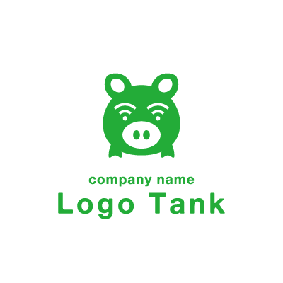 可愛い豚さんのキャラクターロゴ