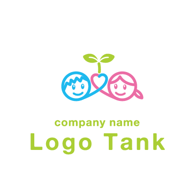 子供と緑をモチーフにしたエコなロゴ 未設定,ロゴタンク,ロゴ,ロゴマーク,作成,制作