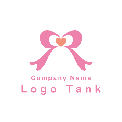 ピンクのリボンのロゴ リボン / イラスト / ピンク / 可愛い / ポップ / 美容 / ネイル / エステ / 女性 / ロゴ作成 / ロゴマーク / ロゴ / 制作 /,ロゴタンク,ロゴ,ロゴマーク,作成,制作