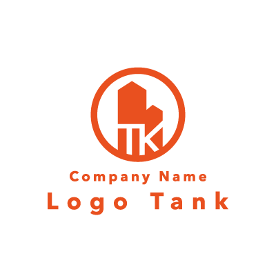 ビルとTKの文字を表したロゴ アルファベット / 建物 / ビル / 建築 / ロゴ作成 / ロゴマーク / ロゴ / 制作 /,ロゴタンク,ロゴ,ロゴマーク,作成,制作