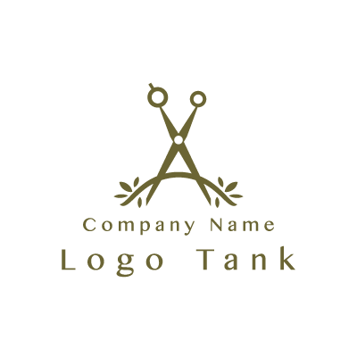 Aとハサミが融合したロゴ A / シンプル / ナチュラル / 美容室 / ロゴ作成 / ロゴマーク / ロゴ / 制作 /,ロゴタンク,ロゴ,ロゴマーク,作成,制作