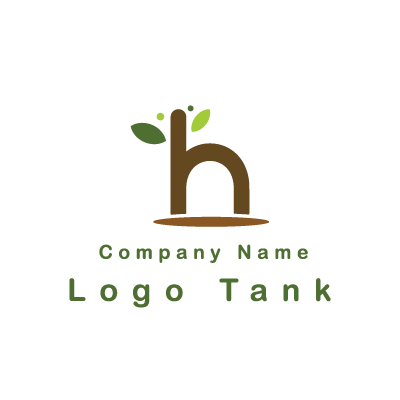 可愛らしいhのロゴ h / アルファベット / 木 / 葉 / 自然 / オーガニック / 美容 / サロン / カット / ロゴ作成 / ロゴマーク / 制作 /,ロゴタンク,ロゴ,ロゴマーク,作成,制作