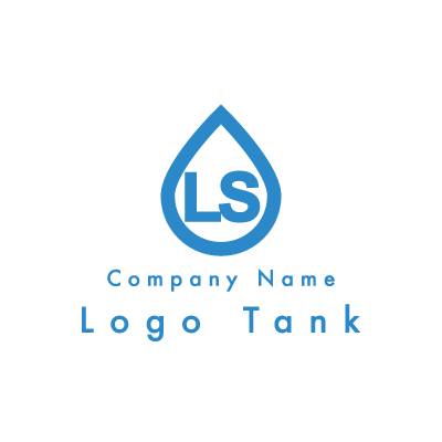 水滴をイメージしたロゴ 青 / 単色 / L / S / 水 / 水滴 / シンプル / ナチュラル / 水道 / ロゴ作成 / ロゴマーク / ロゴ / 制作 /,ロゴタンク,ロゴ,ロゴマーク,作成,制作