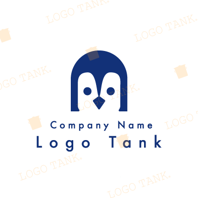 ペンギンのキュートなロゴ 紺 / ペンギン / 動物 / シンプル / ポップ / キュート / IT / ショップ / ペット / ロゴ作成 / ロゴマーク / ロゴ / 制作 /,ロゴタンク,ロゴ,ロゴマーク,作成,制作