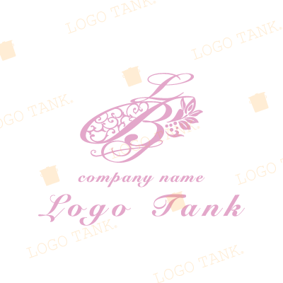  LBSをモチーフにしたロゴ 美容 / サロン / セラピー / ショップ / アルファベット / L / B / S / エレガント / 上品 / ナチュラル / ピンク / リーフ / 蔦 / 装飾 / ロゴ / 作成 / 制作 /,ロゴタンク,ロゴ,ロゴマーク,作成,制作