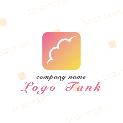  木や雲に見えるモチーフとグラデーションロゴ 木 / tree / 雲 / ピンク / グラデーション / 黄色 / pink / ラウンドロゴ /,ロゴタンク,ロゴ,ロゴマーク,作成,制作
