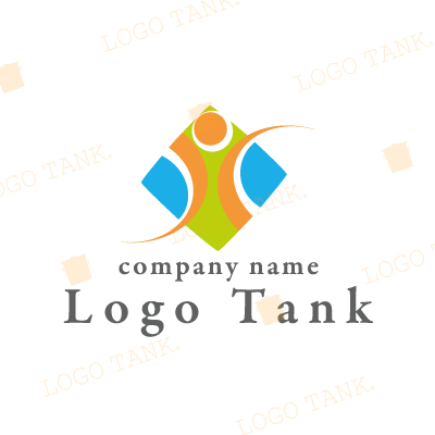  躍動する人のロゴ 健康 / 福祉 / 介護福祉 / 医療 / 士業 / スポーツ /,ロゴタンク,ロゴ,ロゴマーク,作成,制作