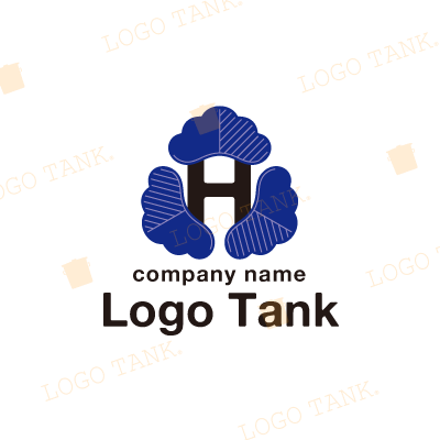  松とアルファベットHのロゴ 法務支援 / H / アルファベット / 家紋 / tree / tree / h /,ロゴタンク,ロゴ,ロゴマーク,作成,制作