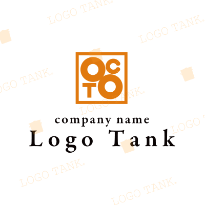  Ｔ、Ｏ、Ｏ、Ｃのロゴ オレンジ / ブラック / 黒 / レコード / 正方形 / 団体 / サークル / ショップ / クラブ / スタジオ / ポップ / シンプル / モダン / クール / スタイリッシュ / ミュージック / ダンス /,ロゴタンク,ロゴ,ロゴマーク,作成,制作