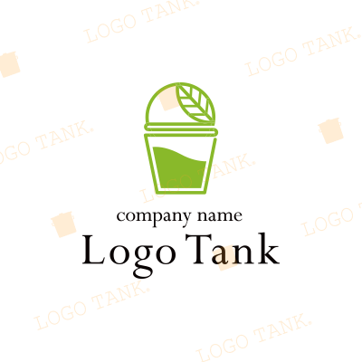  お茶、ハーブティーのロゴ グリーン / 黄緑 / ドリンク / リーフ / 葉 / 飲食店 / 団体 / ショップ / ポップ / ナチュラル / シンプル / モダン / クール / オーガニック / 自然 / 設計士 / 植物 / 茶 / ティー /,ロゴタンク,ロゴ,ロゴマーク,作成,制作
