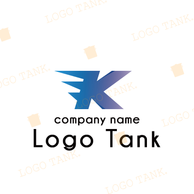  Kウィングのロゴ IT / flame / 製造 / 設備 / 建設 / ベンチャー / ウィング / スピード /,ロゴタンク,ロゴ,ロゴマーク,作成,制作