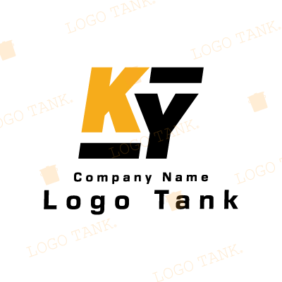  KとYのロゴ K / Y / アルファベット / 黄色 / 黒 / シンプル / 安定 / 建築 / 建設 / 製造 / 設備 / IT / WEB / ネット / テクノロジー /,ロゴタンク,ロゴ,ロゴマーク,作成,制作