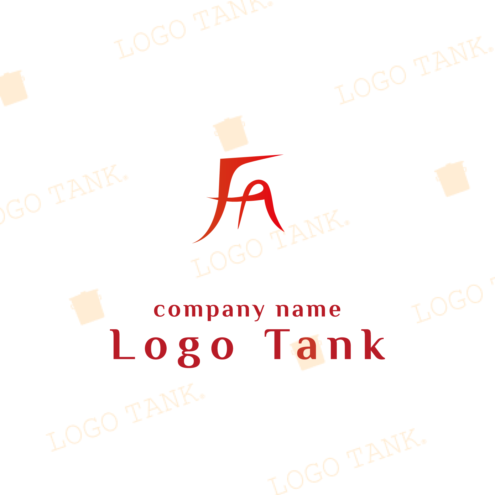  躍動する意志を描くF×aロゴ F / A / 筆記体 / スピード / エネルギー / 赤 / グラデーション / ブランディング / ファッション / 個性 / 表現 / RED /,ロゴタンク,ロゴ,ロゴマーク,作成,制作