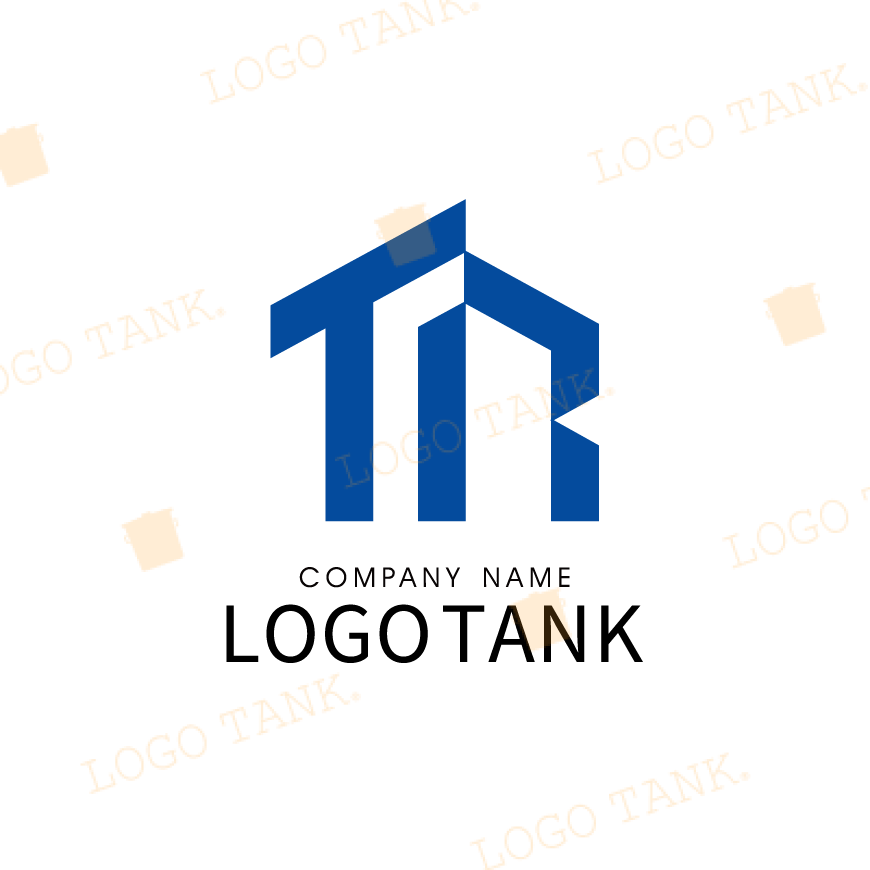  TRホーム・ビルド（TR Home Build） 誠実 / 堅実 / モダン / プロフェッショナル / 家 / 建物 / 屋根 / 上昇 / ブルー / 幾何学 / 信頼 / 安全 /,ロゴタンク,ロゴ,ロゴマーク,作成,制作
