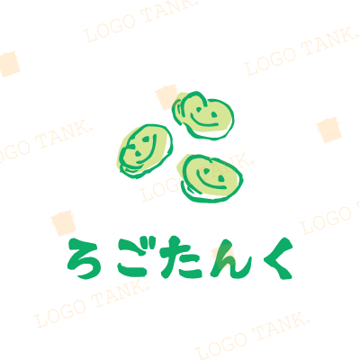  そら豆のロゴ スクール / セラピー / 団体 / サークル / キッズ / 育児 / ベビー / 福祉 / そら豆 / ３ / 手書き風 / 優しく / ほんわか / 親しみ / のんびり / ロゴ / 制作 / 作成 /,ロゴタンク,ロゴ,ロゴマーク,作成,制作