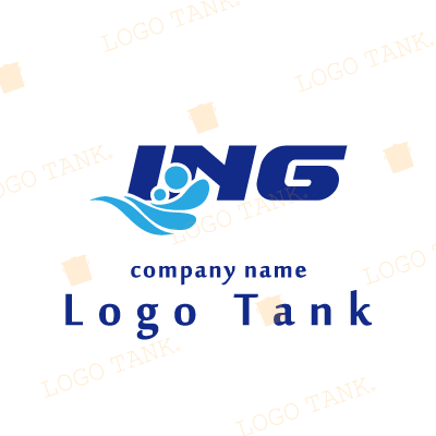  ing(進行形）のロゴ IT関連 / 教育 / スクール / ショップ / メンテナンス / 清掃 / 7 / ギャラリー / コンテンポラリー / スタイリッシュ / 水しぶき / 清潔感 / 独創性 / 清掃 / 青 / 清潔感 / クリーン / ロゴ / 作成 / 制作 /,ロゴタンク,ロゴ,ロゴマーク,作成,制作