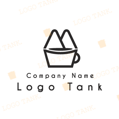 山とコーヒーのイメージを表したロゴ