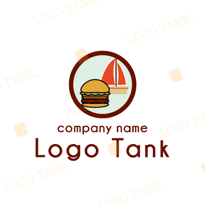 ハンバーガーとヨットのロゴ