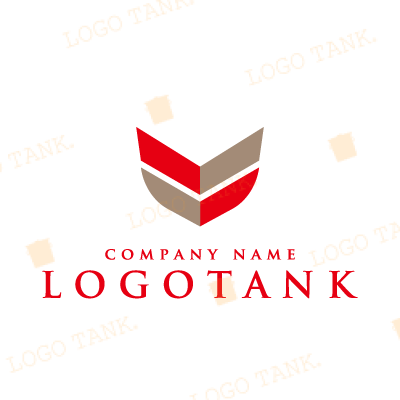 ツートーンのV字型ロゴ