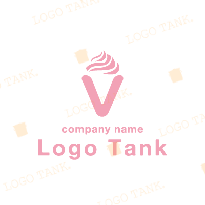 Vとソフトクリームのロゴ