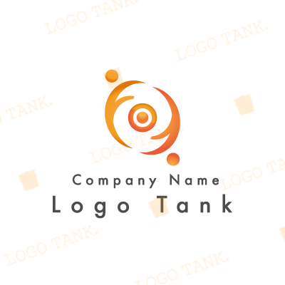 人の繋がり循環などをイメージしたロゴ