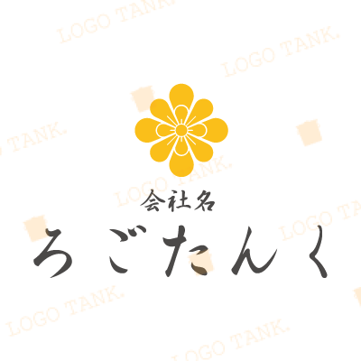 和風のお花模様ロゴ