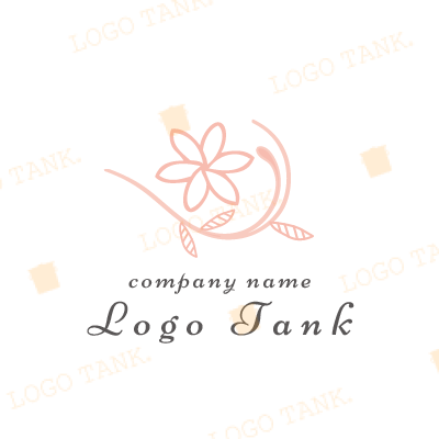 線画で描いたお花のモチーフロゴです