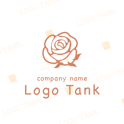 線画で描いたお花のモチーフロゴ