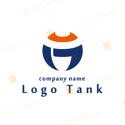 オレンジと紺のロゴ