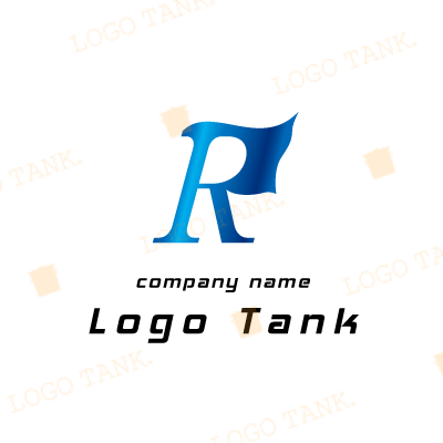 Rとフラッグ（旗）のロゴ