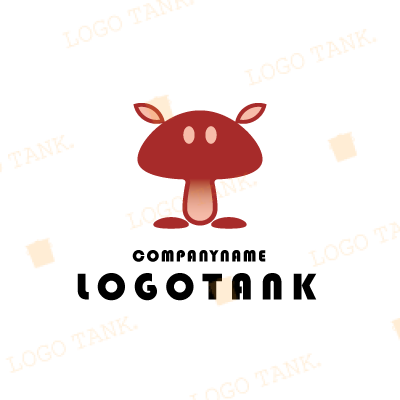 キノコのキャラクターのロゴ