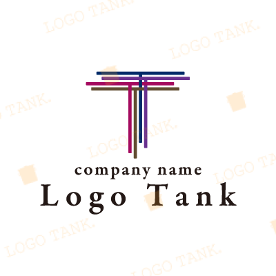 4色の線を組み合わせた「T」