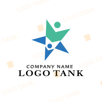 星と2人を組み合わせたロゴ