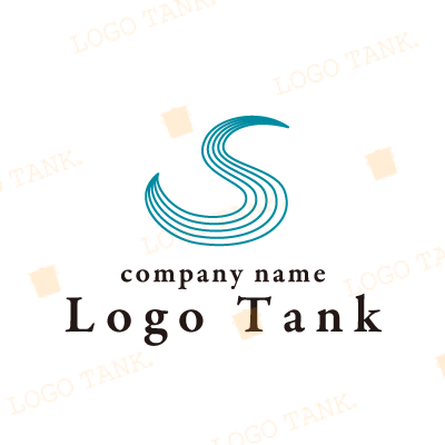 流れるイメージの「S」のロゴ