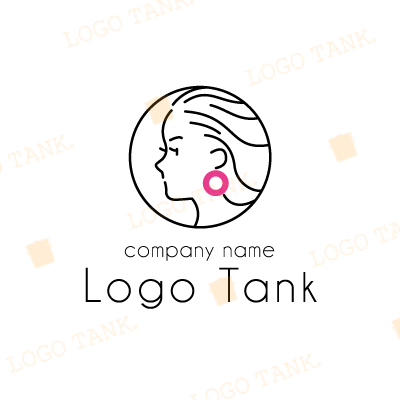 抽象的な女性の横顔のロゴ