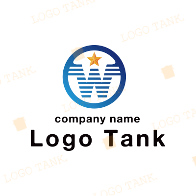 青いWと星のロゴ