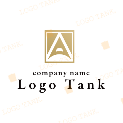 Ａをモチーフにした落ち着いた金のロゴ