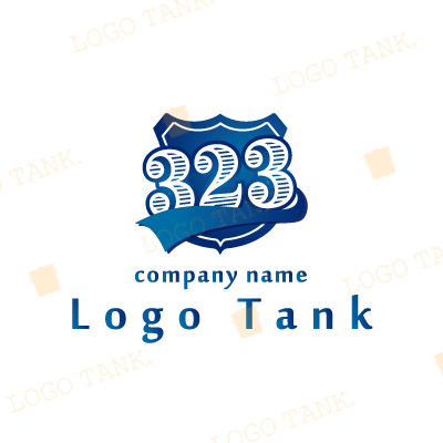 323のエンブレム風ロゴ