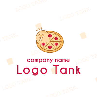 チーズが膨れたピザのロゴ