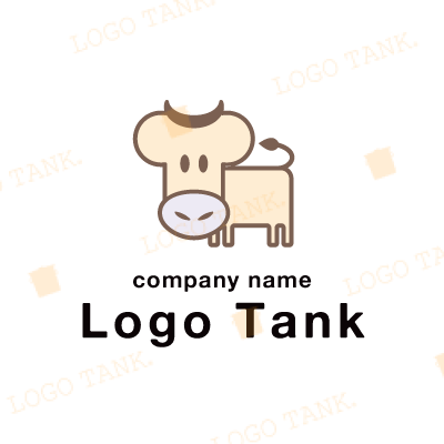 牛をキャラクター化したロゴ