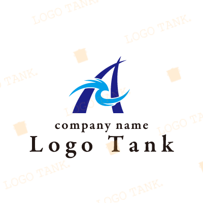 「A」と風を組み合わせたロゴ