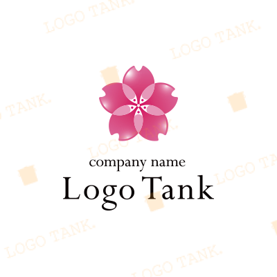 鮮やかなピンクの花のロゴ
