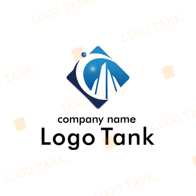 競争を表現した棒グラフのロゴ