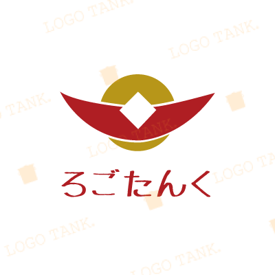 兜をイメージした和風図形ロゴ