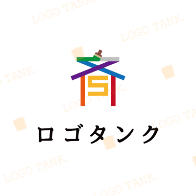 Sと斉をモチーフにしたポップな家紋風ロゴ
